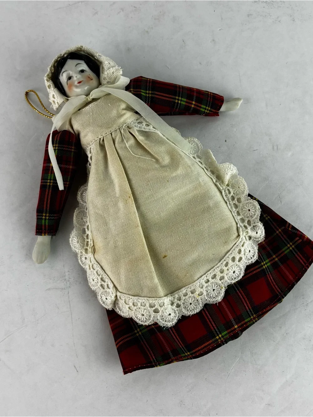 Silvestri Ceramic Doll Vintage Christmas Ornament